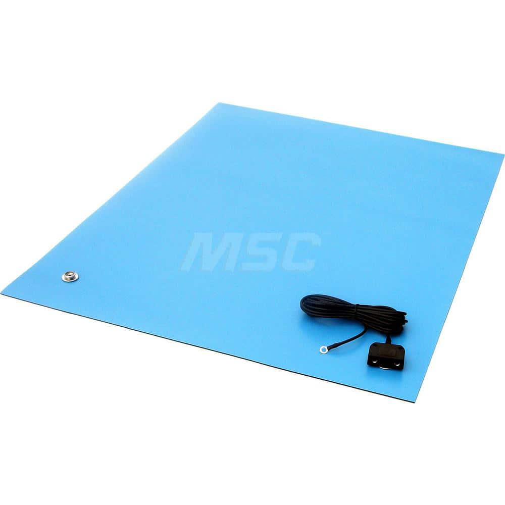 Anti-Static Work Kits & Table Mats; Mat Type: Anti-Static Table Mat; Material: Rubber; Overall Length: 36.00; Thickness: 0.08 in; Resistance: 108.000; Color: Blue