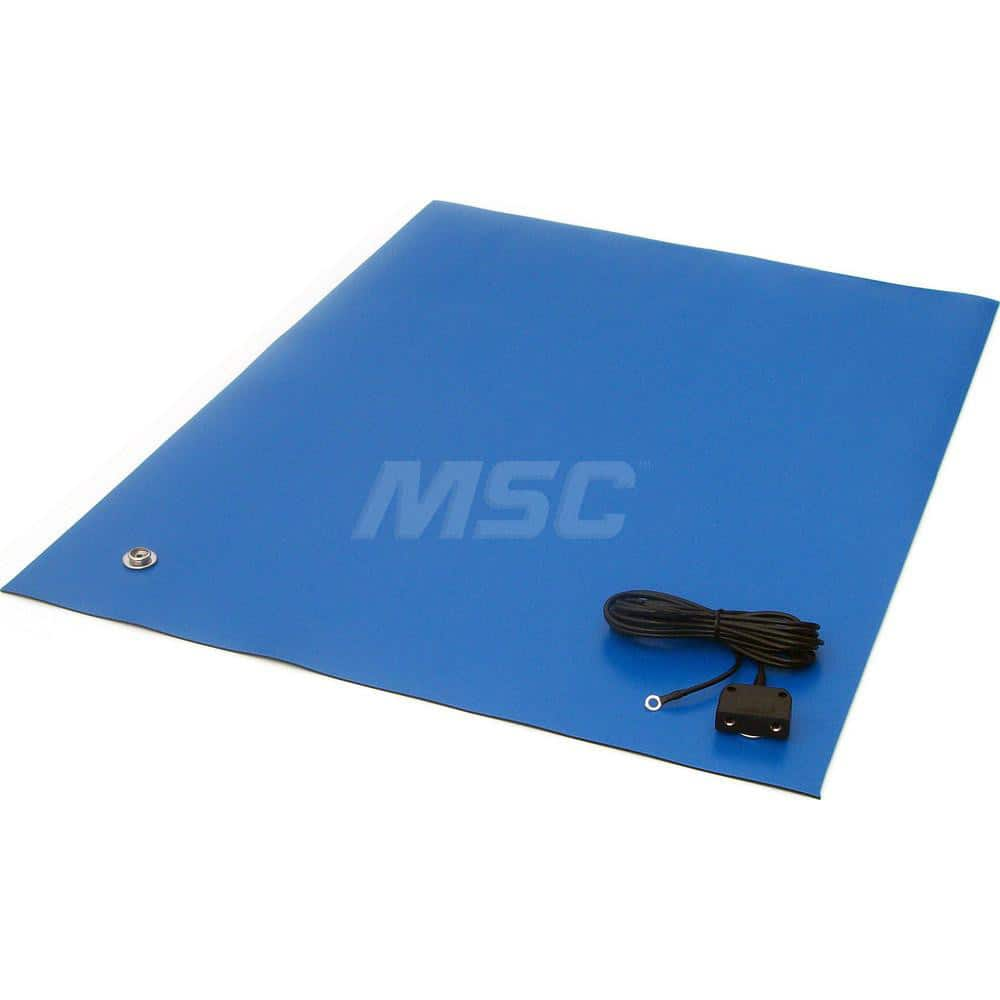 Anti-Static Work Kits & Table Mats; Mat Type: Anti-Static Table Mat; Material: Rubber; Overall Length: 24.00; Thickness: 0.08 in; Resistance: 108.000; Color: Royal Blue