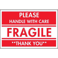 Care Instructions Label: ″Fragile, Please Handle With Care, Thank You″, Rectangle, 3″ Wide, 2″ High Paper