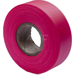 Barricade & Flagging Tape; Legend: None; Material: Vinyl; Polyvinylchloride; Thickness (mil): 4; Overall Length: 150.00; Roll Length (Feet): 150; Color: Pink; Roll Width (Inch): 1-3/16