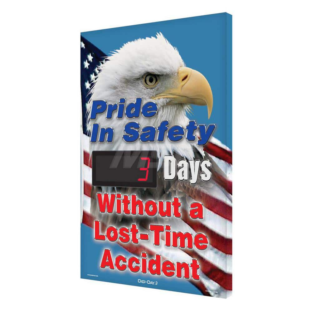 Pride In Safety _Days Without a Lost Time Accident - Rectangle, 3.75″ Thick, Indoor or Outdoor, For Inspection, Testing and Accident Data