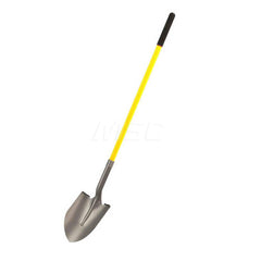 Digging Shovel: Steel, 12″ Blade Length, 8.75″ Blade Width 47″ Fiberglass Straight Handle