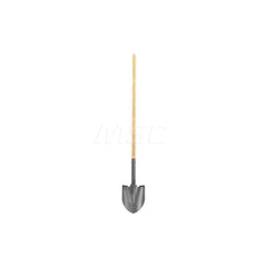 Digging Shovel: Steel, 11″ Blade Length, 8.25″ Blade Width 48″ Wood Straight Handle