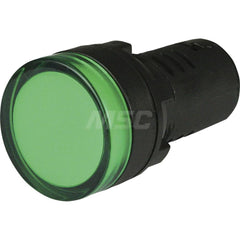 Pilot & Indicator Lights; Pilot/Indicator Light Type: Indicating Light; Lamp Type: LED; Lens Color: Green; Connector Type: Screw Terminal; Voltage: 24 VAC/DC; Overall Length (Decimal Inch): 2.05000; Overall Length (mm): 52; Overall Width/Diameter (Decimal