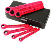 Insulated 7 Piece Metric Ratchet Wrench Set 8.0; 10.0; 12.0; 13.0; 14.0; 17.0; 19.0mm in Storage Case - Caliber Tooling