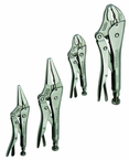 4 Piece - Curved & Straight Jaw Locking Plier Set - Caliber Tooling