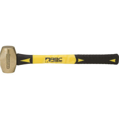 3 lb Brass Striking Hammer, Non-Sparking, Non-Marring 1-5/8 ™ Face Diam, 3-1/2 ™ Head Length, 16 ™ OAL, 14 ™ Fiberglass Handle, Double Faced 1-5/8″ Face Diam, 3-1/2″ Head Length, 16″ OAL, 14″ Fiberglass Handle