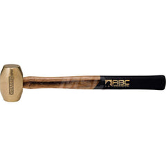 4 lb Brass Striking Hammer, Non-Sparking, Non-Marring 1 3/4 ™ Face Diam, 3-3/4 ™ Head Length, 18 ™ OAL, 15 ™ Wood Handle, Double Faced 1-3/4″ Face Diam, 3-3/4″ Head Length, 18″ OAL, 15″ Wood Handle