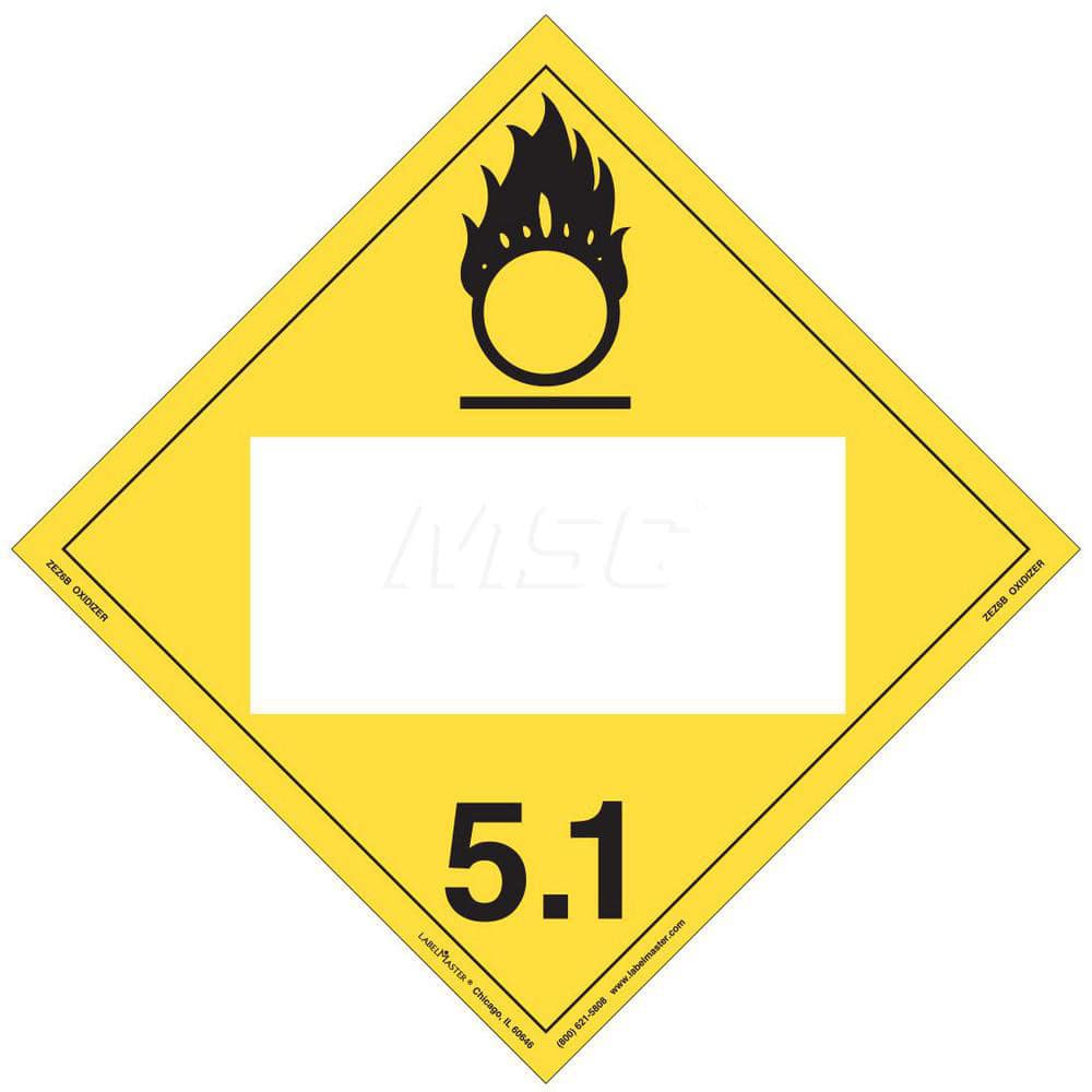 DOT Placards & Holders; Type: Placard; Legend: Oxidizer; Legend: Oxidizer; Material: Vinyl; Message or Graphic: Oxidizer; Legend Color: Yellow; Material: Vinyl; Compliance Specifications: DOT 49 CFR 172.519; Placard Coating: UV; Language: English; Languag