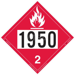 DOT Placards & Holders; Type: Placard; Legend: Flammable Gas; Legend: Flammable Gas; Material: Vinyl; Message or Graphic: Flammable Gas; Legend Color: Red; Material: Vinyl; Compliance Specifications: DOT 49 CFR 172.519; Placard Coating: UV; Language: Engl