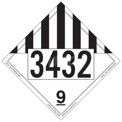 DOT Placards & Holders; Type: Placard; Legend: Misc Dangerous Goods; Legend: Misc Dangerous Goods; Material: Vinyl; Message or Graphic: Misc Dangerous Goods; Legend Color: Black; Material: Vinyl; Compliance Specifications: DOT 49 CFR 172.519; Placard Coat