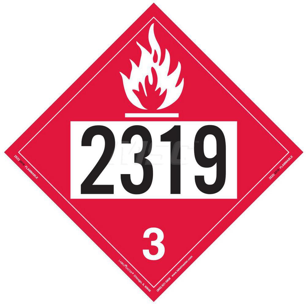 DOT Placards & Holders; Type: Placard; Legend: Flammable Liquid; Legend: Flammable Liquid; Material: Vinyl; Message or Graphic: Flammable Liquid; Legend Color: Red; Material: Vinyl; Compliance Specifications: DOT 49 CFR 172.519; Placard Coating: UV; Langu