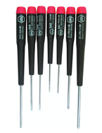 7 Piece - Precision Slotted & Phillips Screwdriver Set - #26190 - Includes: Phillips #00 - 1 Slotted 1.5 - 3mm - Caliber Tooling