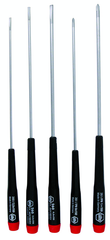 5 Piece - Precision Long Slotted & Phillips Screwdriver Set - #26192 - Includes: Slotted 2.5 - 4.0mm Phillips #0 - 1 - Caliber Tooling