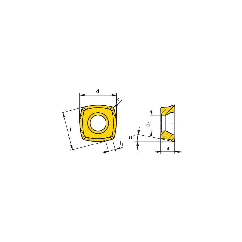 Milling Insert:  XOLX 120410SR-M50 CTCM245,  CTCM245,  Solid Carbide N/A Finish,  1.0000″ OAW