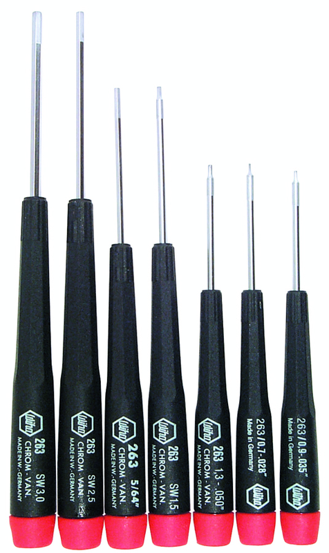 7 Piece - .71mm - 3mm - Precision Hex Screwdriver Metric Set - Caliber Tooling