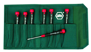 7 Piece - 1/16 - 5/32" - Pico Finish Precision Ball End Hex Inch Screwdriver Set in Canvas Pouch - Caliber Tooling