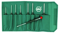 8 Piece - .050 - 5/32" - Precision Ball End Hex Inch Screwdriver Set in Canvas Pouch - Caliber Tooling