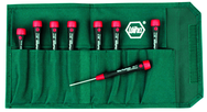 8 Piece - T5; T6; T7; T8 x 40mm; T9; T10 x 50mm; T15; T20 x 60mm - PicoFinish Precision Torx Screwdriver Set in Canvas Pouch - Caliber Tooling