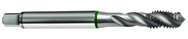 M8x1.25 6H 3-Flute Cobalt Green Ring Full Bottom 40 degree Spiral Flute Tap-Bright - Caliber Tooling