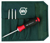 5 Piece - Drive-Loc VI Interchangeable Set - #28194 - Includes: Square # 1 # 2; Slotted 3.5 x 4.5; 5.5 x 6.5; Phillips #1 #2 - Canvas Pouch - Caliber Tooling