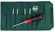 6 Piece - Drive-Loc VI Interchangeable Set - #28197 - Includes: Security Torx® T6s x T8s; T7s x T9s; T10s x T15s; T20s x T25s; T30s x T40s - Canvas Pouch - Caliber Tooling