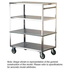 Lakeside - Carts; Type: Utility Cart ; Load Capacity (Lb.): 500.000 ; Number of Slots: 0 ; Number of Shelves: 4 ; Width (Inch): 22-1/4 ; Length (Inch): 51-3/8 - Exact Industrial Supply