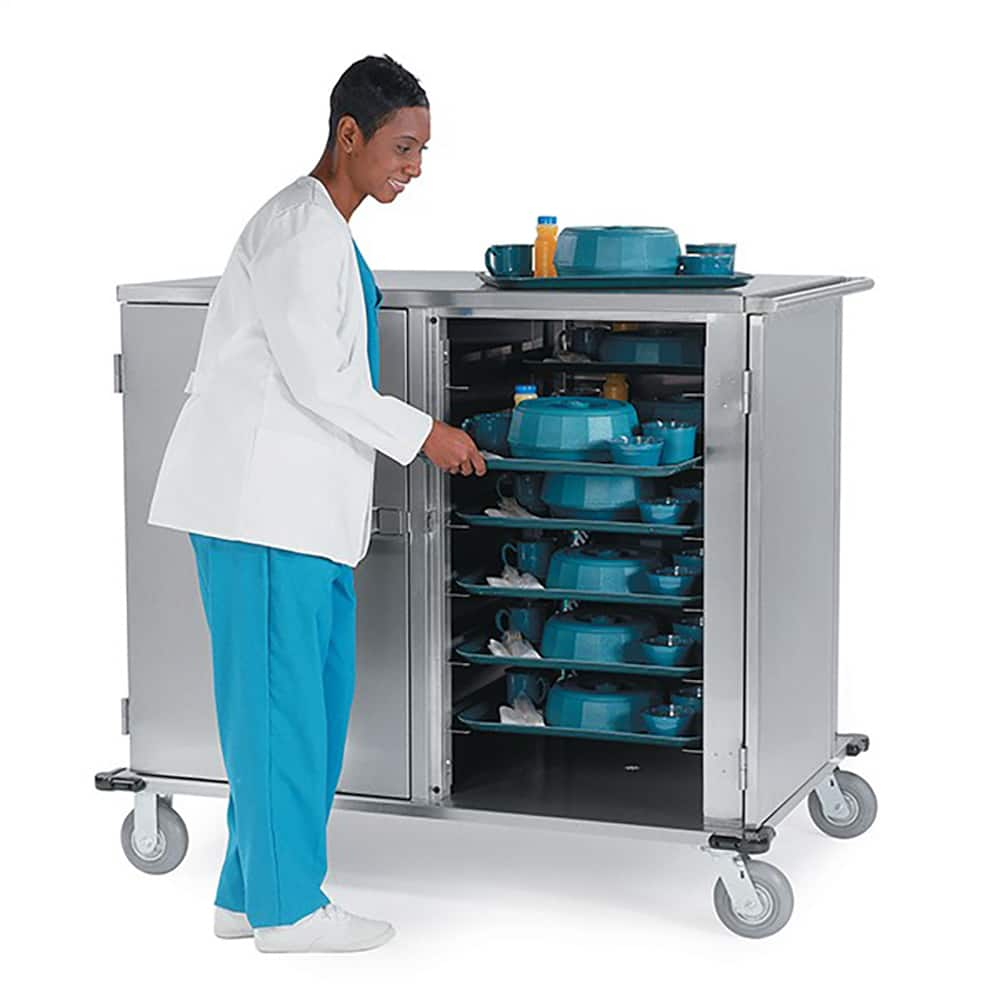 Lakeside - Carts; Type: Tray Delivery Cart ; Load Capacity (Lb.): 300.000 ; Number of Slots: 16 ; Number of Shelves: 0 ; Width (Inch): 34-1/8 ; Length (Inch): 51-1/8 - Exact Industrial Supply