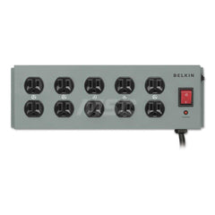 Belkin - Power Outlet Strips; Amperage: 15 ; Voltage: 330 ; Number of Outlets: 10 ; Material: Metal ; Mounting Type: Floor ; Cord Length (Feet): 15 - Exact Industrial Supply