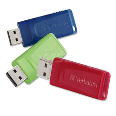 Verbatim - Office Machine Supplies & Accessories; Office Machine/Equipment Accessory Type: Flash Drive ; For Use With: Windows XP Vista & 7 & Higher; Mac OS X 10.1 & Higher; Linux kernel 2.6 & Higher ; Storage Capacity: 8GB ; Color: Blue; Green; Red - Exact Industrial Supply