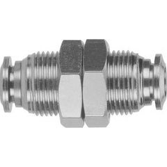 Aignep USA - Metal Push-To-Connect Tube Fittings; Type: Bulkhead Union ; Tube Outside Diameter (Inch): 1/2 ; Maximum Working Pressure: 290.000 ; Connection Style: Push to Connect ; Connection Type: Push to Connect ; Material: 316L Stainless Steel - Exact Industrial Supply