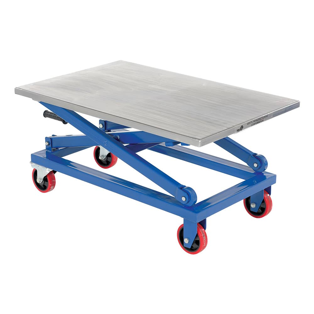 Vestil - Lifting Tables; Type: Scissor Cart ; Lift Style: Scissor ; Style: Manual ; Load Capacity (Lb.): 1000.000 ; Minimum Height (Inch): 21 ; Lift Height (Inch): 40 - Exact Industrial Supply