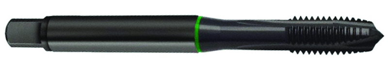 5/16-18 Dia. - 2B - 3 FL - Cobalt Plug Green Ring Tap - Blk-Ox FORM-B DIN 374 - Caliber Tooling