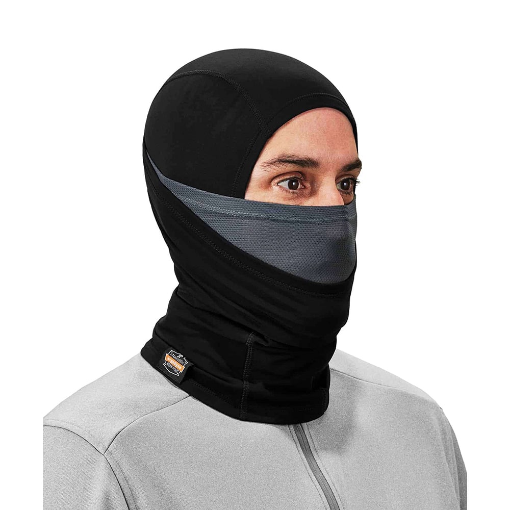 Ergodyne - Balaclavas; Balaclava Type: Cold Weather ; Color: Black ; Material: Nylon; Spandex Blend ; Size: Universal ; Additional Features: Comfort; Machine Washable - Exact Industrial Supply