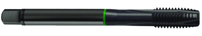 7/8-14 Dia. - 2B - 4 FL - Cobalt Plug Green Ring Tap - Blk-Ox FORM-B DIN 374 - Caliber Tooling