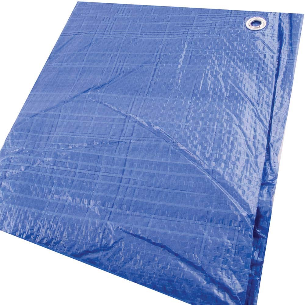 Erickson Manufacturing - Tarps & Dust Covers; Material: Polyethylene ; Width (Feet): 10.00 ; Grommet: Yes ; Color: Blue ; Length: 12 - Exact Industrial Supply