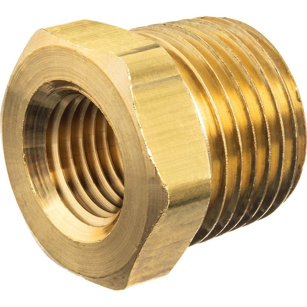 USA Sealing - Brass & Chrome Pipe Fittings; Type: Hex Bushing ; Fitting Size: 1-1/2 x 1 ; End Connections: MBSPT x FBSPT ; Material: Brass ; Pressure Rating (psi): 125 ; Finish/Coating: Uncoated - Exact Industrial Supply