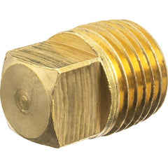 USA Sealing - Brass & Chrome Pipe Fittings; Type: Solid Square Head Plug ; Fitting Size: 1-1/2 ; End Connections: MNPT ; Material: Brass ; Pressure Rating (psi): 125 ; Finish/Coating: Uncoated - Exact Industrial Supply