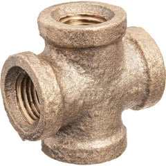 USA Sealing - Brass & Chrome Pipe Fittings; Type: Cross ; Fitting Size: 3 x 3 x 3 x 3 ; End Connections: FNPT x FNPT x FNPT x FNPT ; Material: Brass ; Pressure Rating (psi): 125 ; Finish/Coating: Uncoated - Exact Industrial Supply