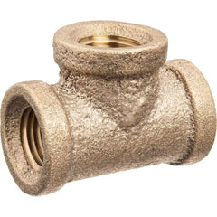 USA Sealing - Brass & Chrome Pipe Fittings; Type: Tee ; Fitting Size: 3/4 x 3/4 x 3/4 ; End Connections: FBSPT x FBSPT x FBSPT ; Material: Brass ; Pressure Rating (psi): 125 ; Finish/Coating: Uncoated - Exact Industrial Supply