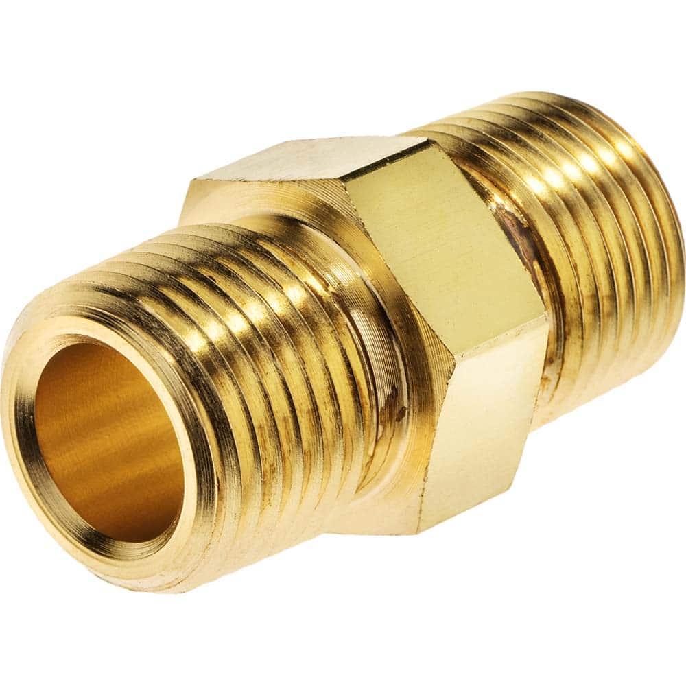 USA Sealing - Brass & Chrome Pipe Fittings; Type: Adapter ; Fitting Size: 1 x 1 ; End Connections: MNPT x FBSPP ; Material: Brass ; Pressure Rating (psi): 1000 ; Finish/Coating: Uncoated - Exact Industrial Supply