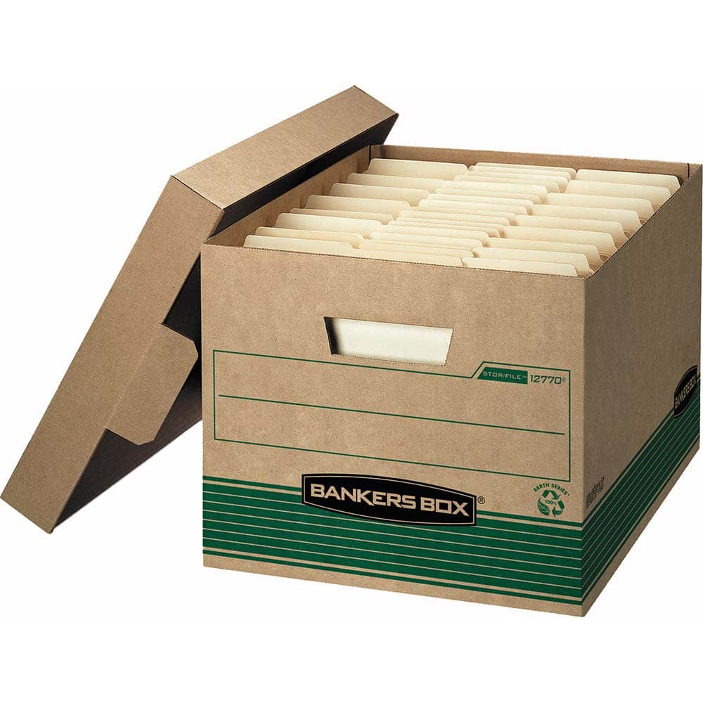 BANKERS BOX - Compartment Storage Boxes & Bins; Type: Storage Box ; Number of Compartments: 1.000 ; Overall Width: 12 ; Overall Depth: 16-1/4 (Inch); Overall Height (Inch): 10-1/2 ; Color: Kraft - Exact Industrial Supply