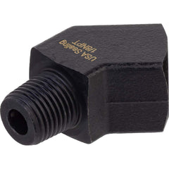 USA Sealing - Brass & Chrome Pipe Fittings; Type: 45 Elbow ; Fitting Size: 1/8 x 1/8 ; End Connections: FNPTF x MNPTF ; Material: Brass ; Pressure Rating (psi): 1000 ; Finish/Coating: Black Zinc - Exact Industrial Supply