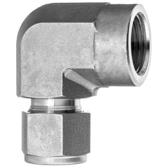 USA Sealing - Metal Compression Tube Fittings; Type: 90 Elbow Adapter ; End Connections: Tube OD x FNPT ; Tube Outside Diameter (Inch): 1/2 ; Thread Size: 1/2 ; Material: Stainless Steel ; Material Grade: 316 - Exact Industrial Supply