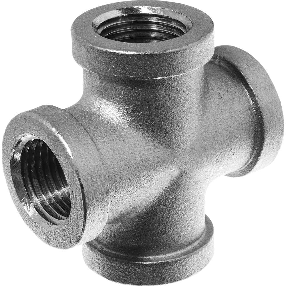 USA Sealing - Stainless Steel Pipe Fittings; Type: Cross ; Fitting Size: 1/4 x 1/4 x 1/4 x 1/4 ; End Connections: FBSPT x FBSPT x FBSPT x FBSPT ; Material Grade: 316 ; Pressure Rating (psi): 150 - Exact Industrial Supply