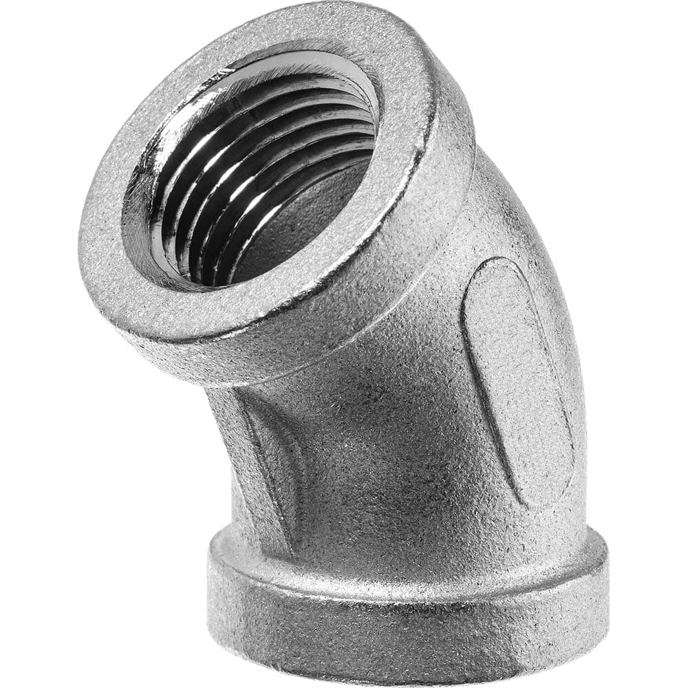 USA Sealing - Stainless Steel Pipe Fittings; Type: 45 Elbow ; Fitting Size: 1 x 1 ; End Connections: FBSPP x FBSPP ; Material Grade: 316 ; Pressure Rating (psi): 150 - Exact Industrial Supply