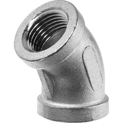 USA Sealing - Stainless Steel Pipe Fittings; Type: 45 Elbow ; Fitting Size: 3/8 x 3/8 ; End Connections: FBSPT x FBSPT ; Material Grade: 316 ; Pressure Rating (psi): 150 - Exact Industrial Supply