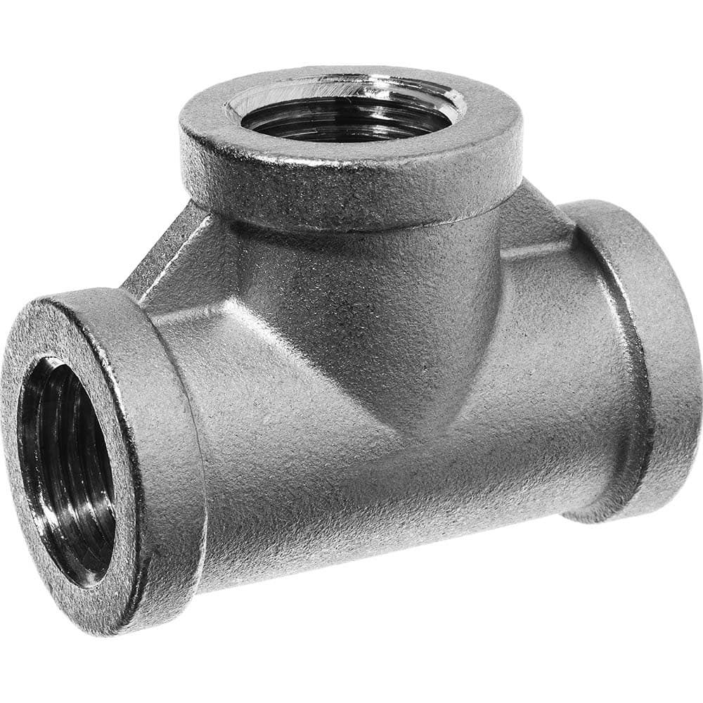 USA Sealing - Stainless Steel Pipe Fittings; Type: Tee ; Fitting Size: 3/8 x 3/8 x 3/8 ; End Connections: FBSPT x FBSPT x FBSPT ; Material Grade: 316 ; Pressure Rating (psi): 150 - Exact Industrial Supply