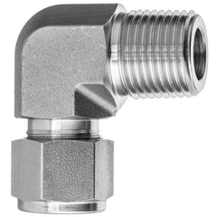 USA Sealing - Metal Compression Tube Fittings; Type: Elbow ; End Connections: Tube OD x Male NPT ; Tube Outside Diameter (Inch): 1/2 ; Thread Size: 3/8 ; Material: Steel - Exact Industrial Supply