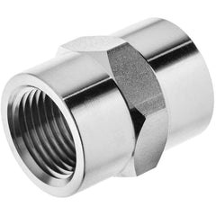 USA Sealing - Stainless Steel Pipe Fittings; Type: Hex Coupling ; Fitting Size: 1/4 x 1/4 ; End Connections: FNPT x FNPT ; Material Grade: 304 ; Pressure Rating (psi): 6200 - Exact Industrial Supply